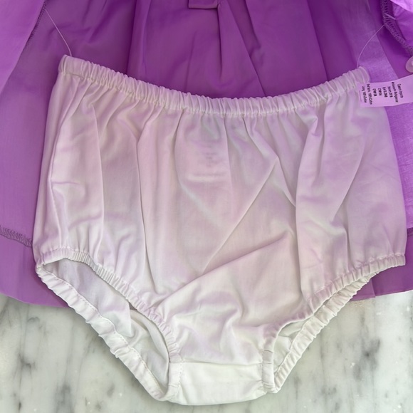 New Baby Girls Sophie & Lucas Purple Fruit Embroidered Dress and Bloomer Set - Picture 4 of 5